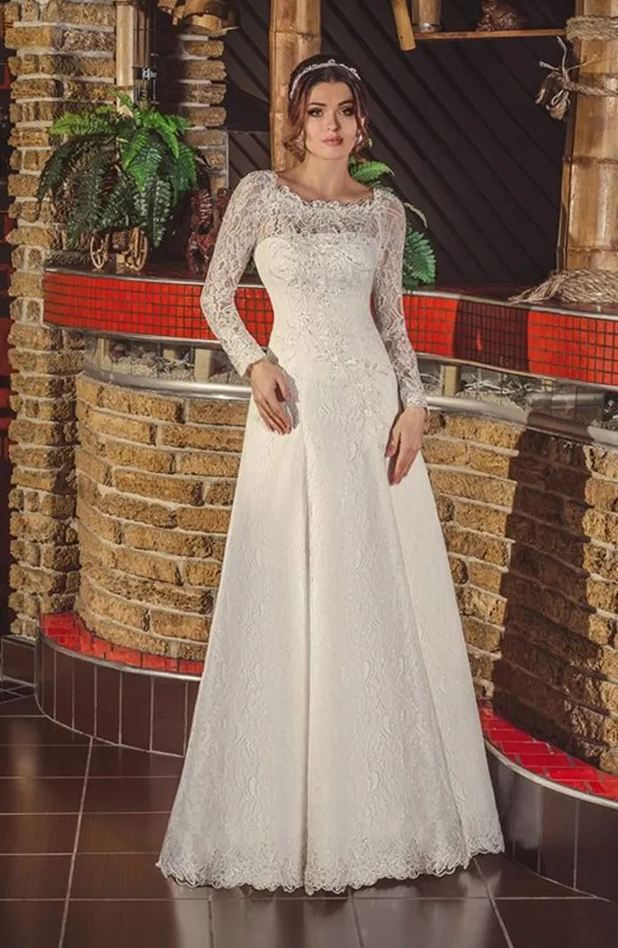 ---Cheap second wedding wedding dress made of lace A line--