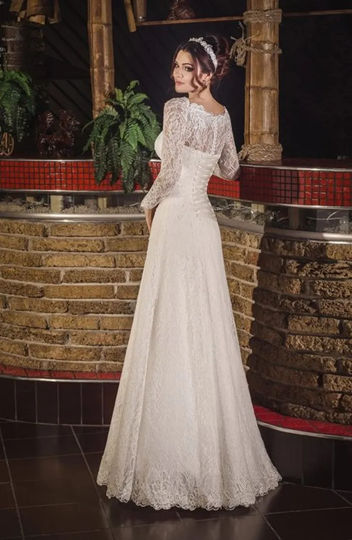 ---Cheap second wedding wedding dress made of lace A line--