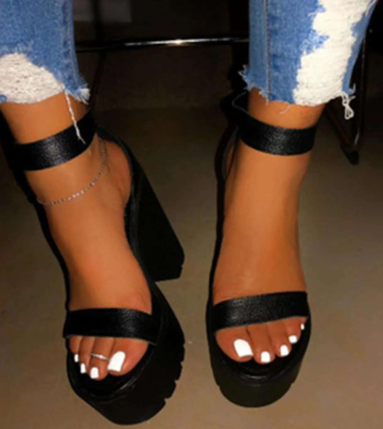 2022  Classic High Heels Women Sandals Summer Shoes Ladies Strappy Pumps Platform Heels Woman Ankle Strap Shoes Female P