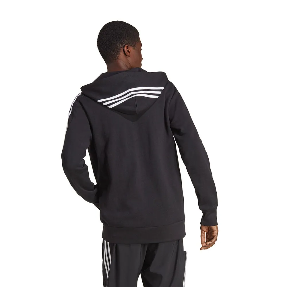 ADIDAS Felpa Palestra Con Cappuccio Tristripe Nero Uomo