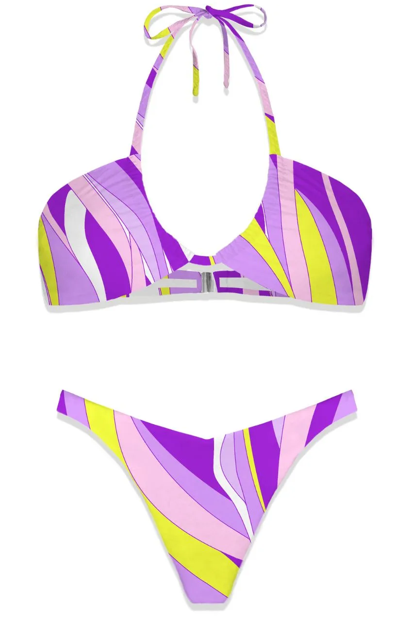 Bandeau Bikini with Mc2 Saint Barth / Lilac Pattern