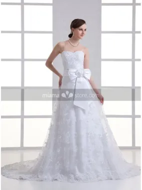 BELINDA - A-line Sweetheart Chapel train Organza Wedding dress
