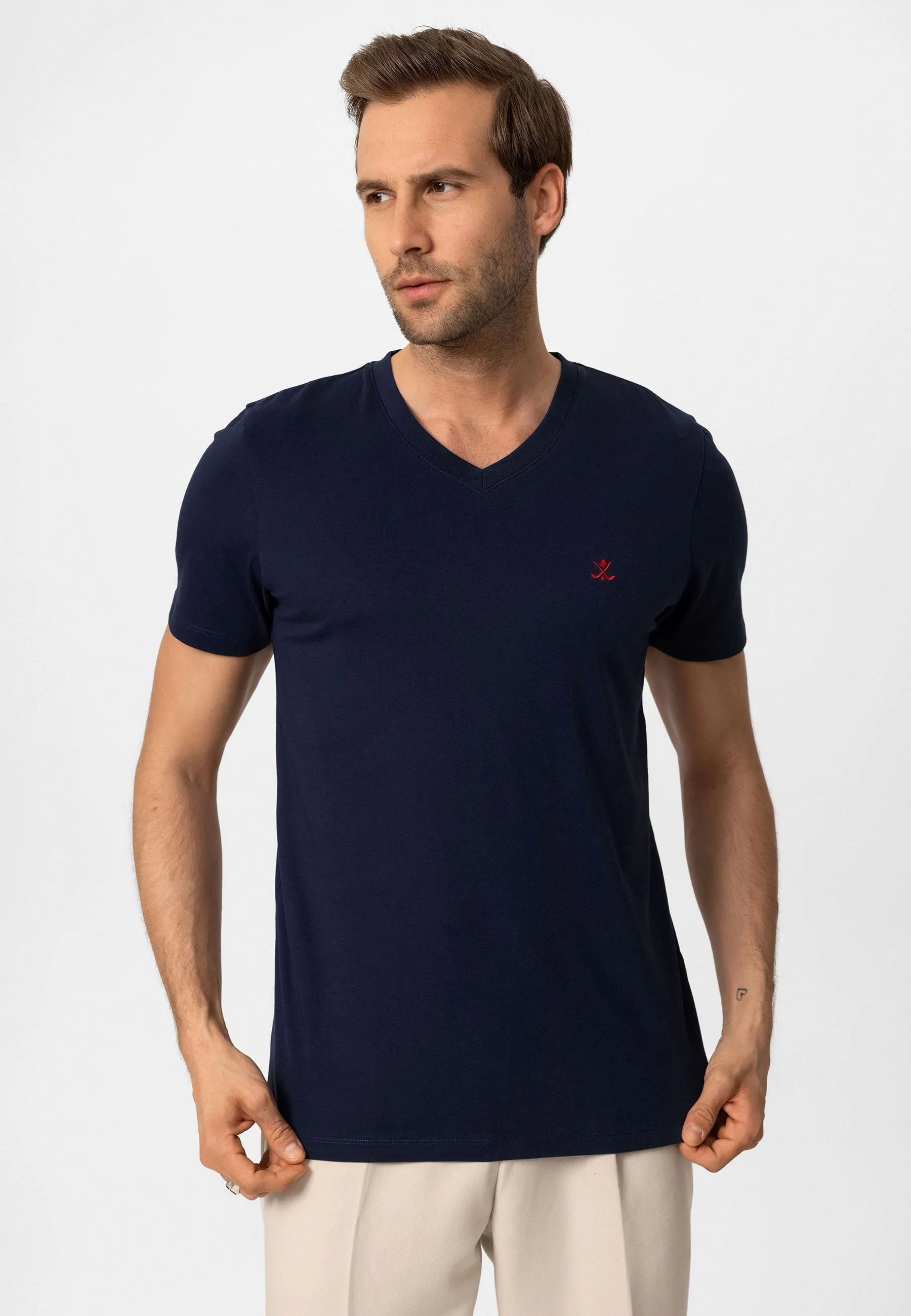 BENARD  V NECK   SHORT SLEEVE  REGULAR FIT  - T-shirt basic