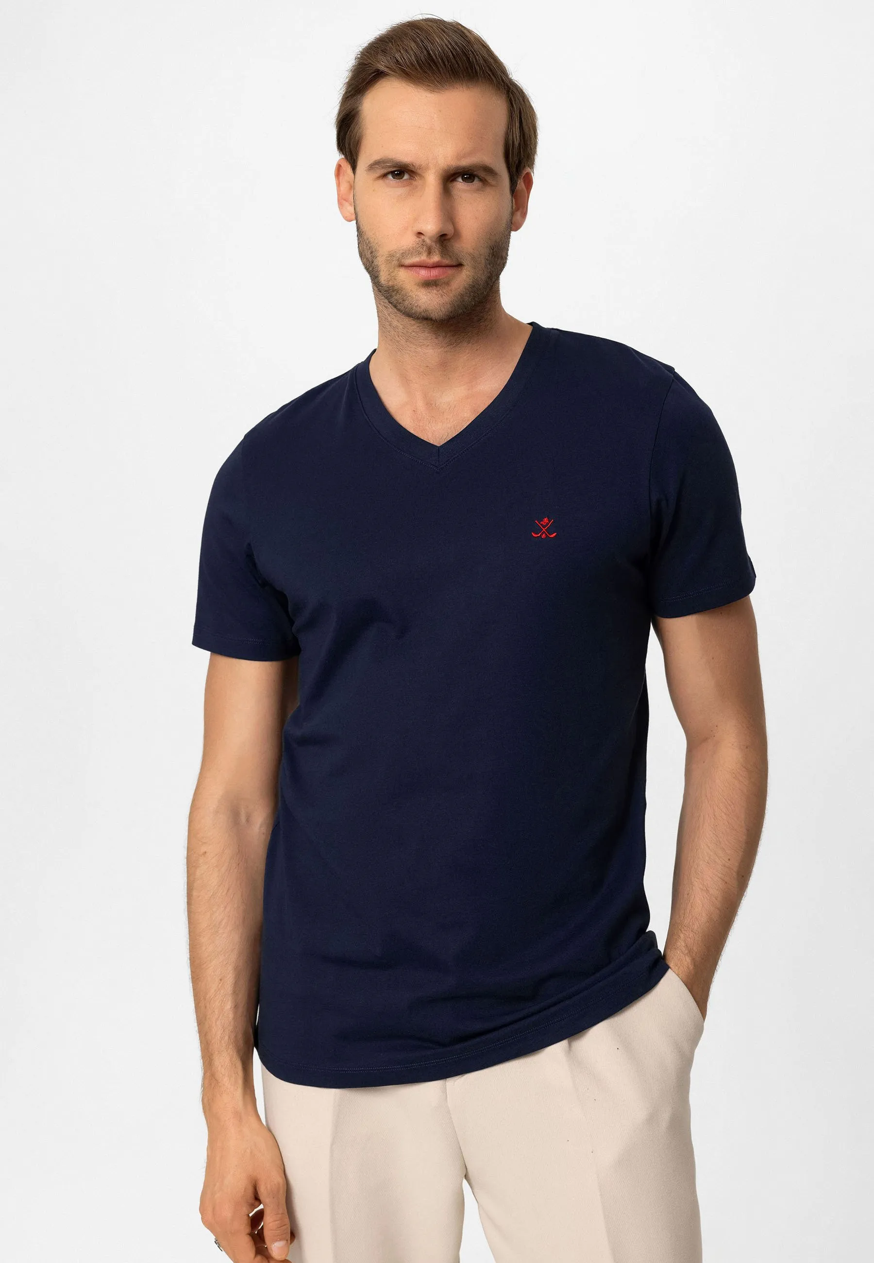 BENARD  V NECK   SHORT SLEEVE  REGULAR FIT  - T-shirt basic