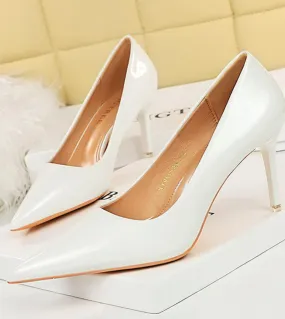 Bigtree Shoes Patent Leather Women 75 Cm 105 Cm Heels Fashion Women Pumps Stiletto Heels Lady Shoes Large Size  Party