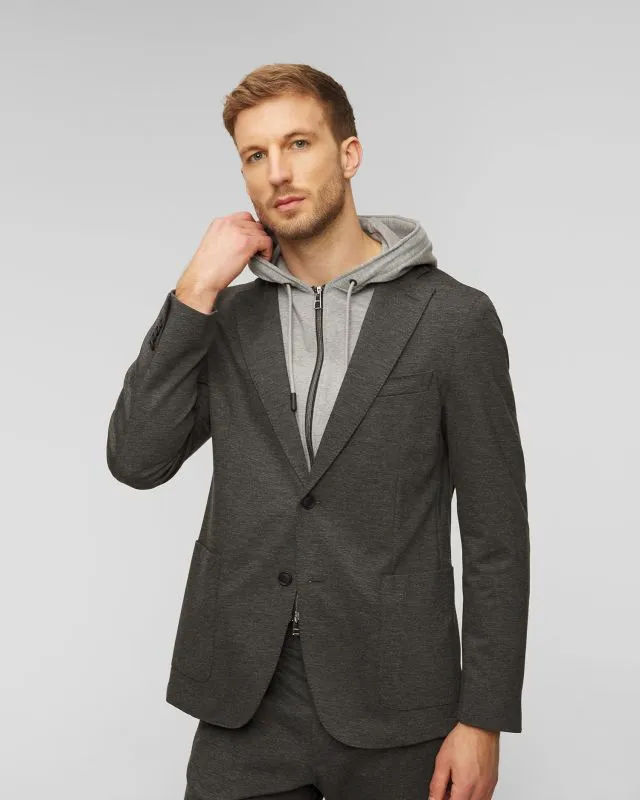 Blazer grigio con cappuccio da uomo Hugo Boss P Hanry