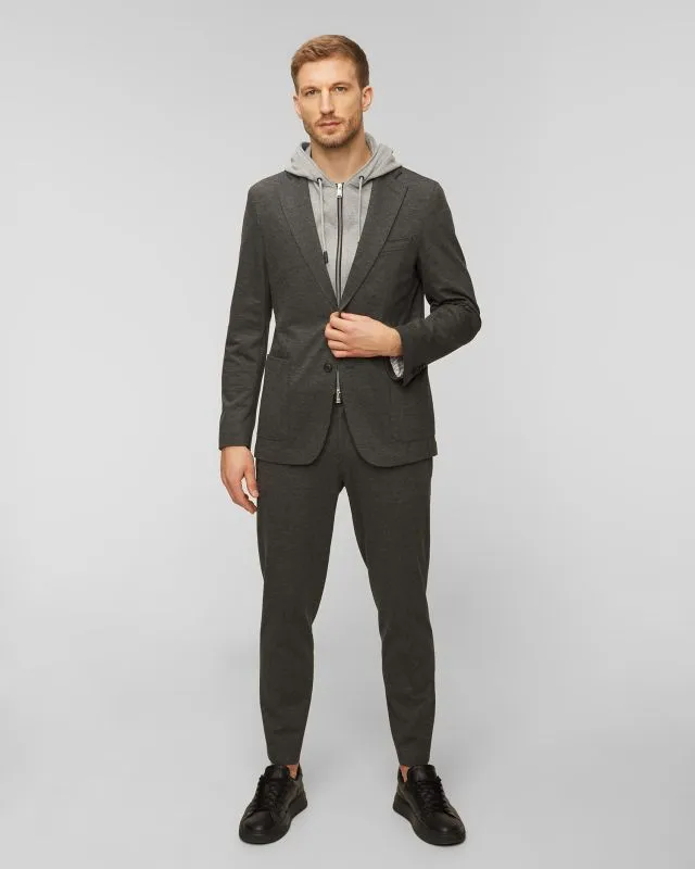 Blazer grigio con cappuccio da uomo Hugo Boss P Hanry