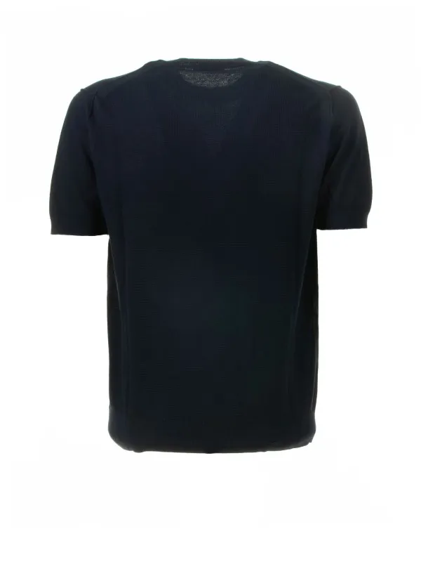 Blue cotton and silk T-shirt