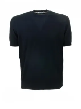 Blue cotton and silk T-shirt