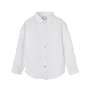 Boboli long-sleeved linen shirt for children and boys 736039-1100 white