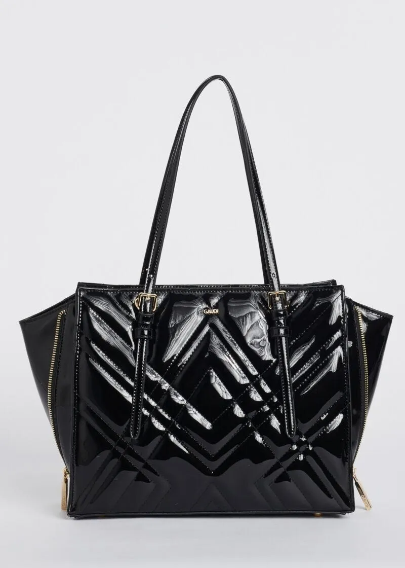 Borsa in vernice matelassé