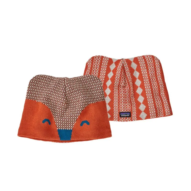 Cappello reversibile per bambini Patagonia Baby Animal Friends Beanie (Beanie Fox: Henna Brown)