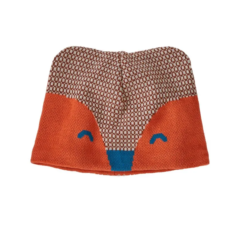 Cappello reversibile per bambini Patagonia Baby Animal Friends Beanie (Beanie Fox: Henna Brown)