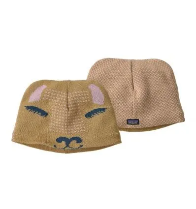 Cappello reversibile per bambini Patagonia Baby Animal Friends Beanie (Guanaco: Dark Camel)