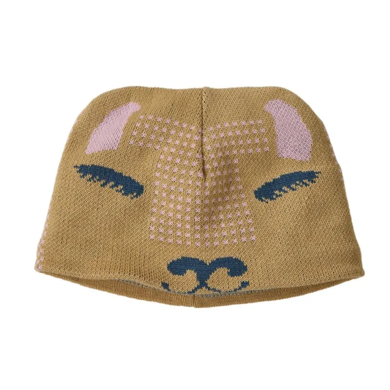 Cappello reversibile per bambini Patagonia Baby Animal Friends Beanie (Guanaco: Dark Camel)