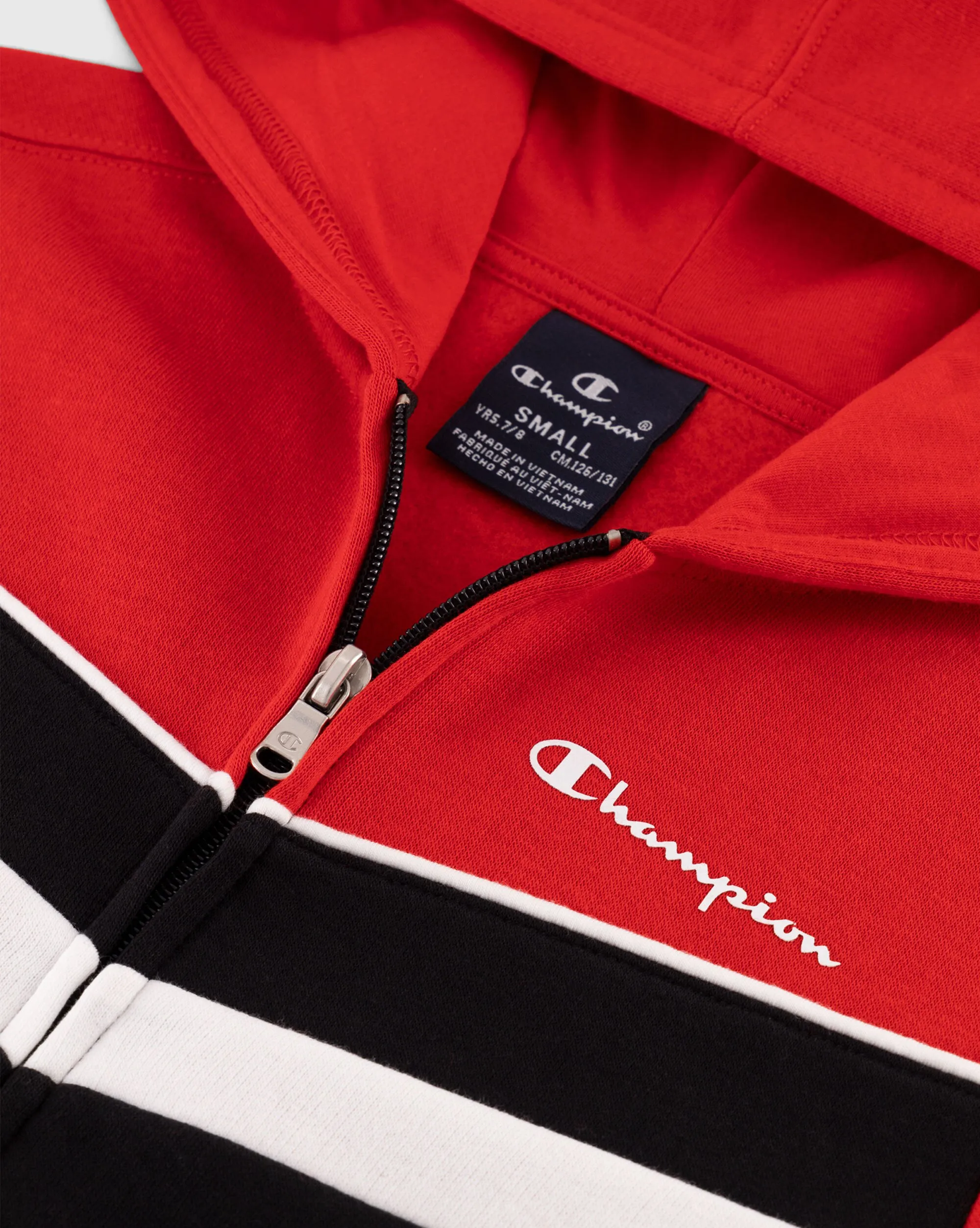 Champion Tuta Con Cappuccio Full Zip Mini Logo Rosso Bambino