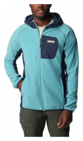 Columbia Outdoor Tracks Blue Fleece Hooded Technical Jacket