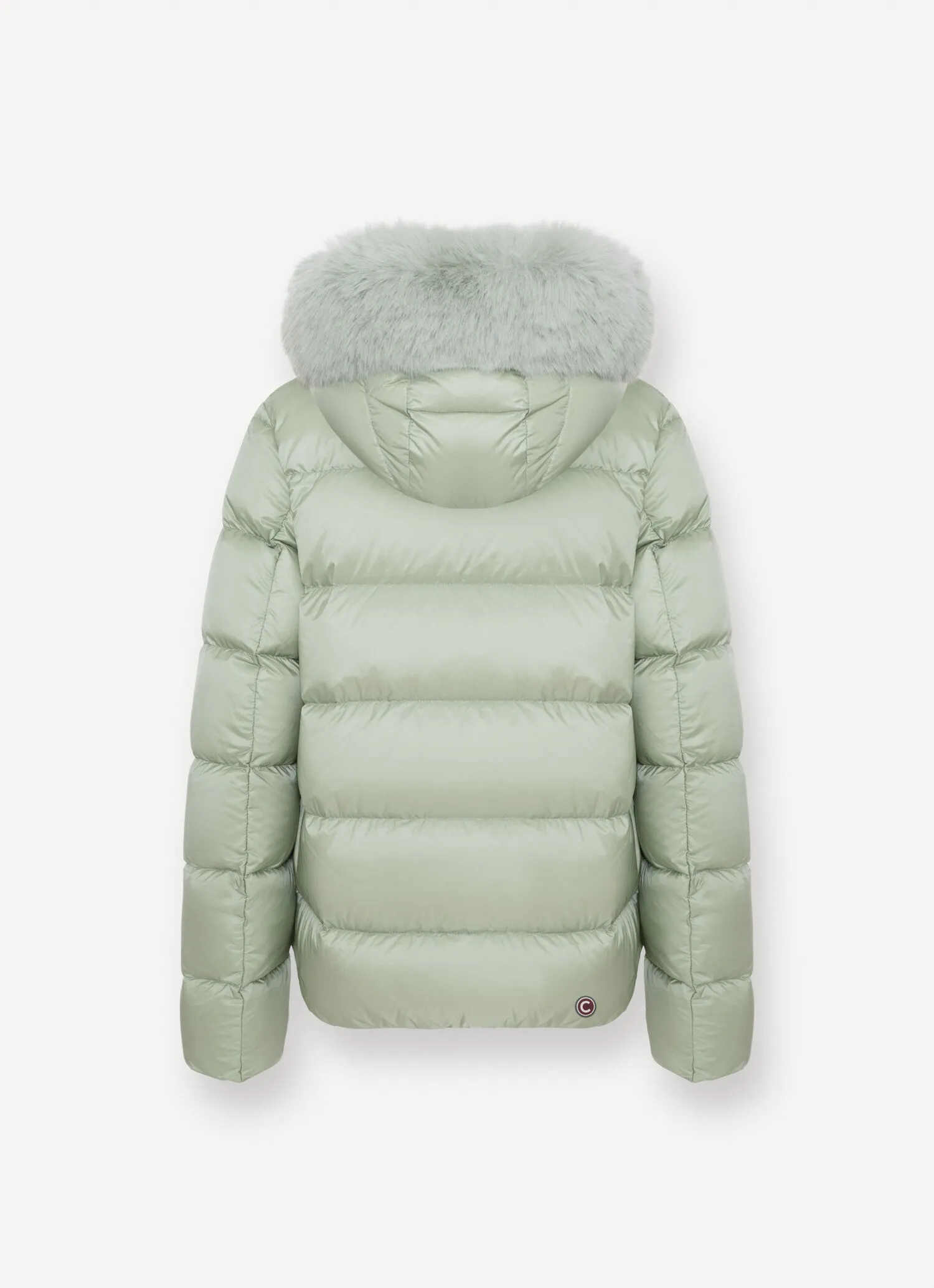 Down jacket with detachable faux fur hood