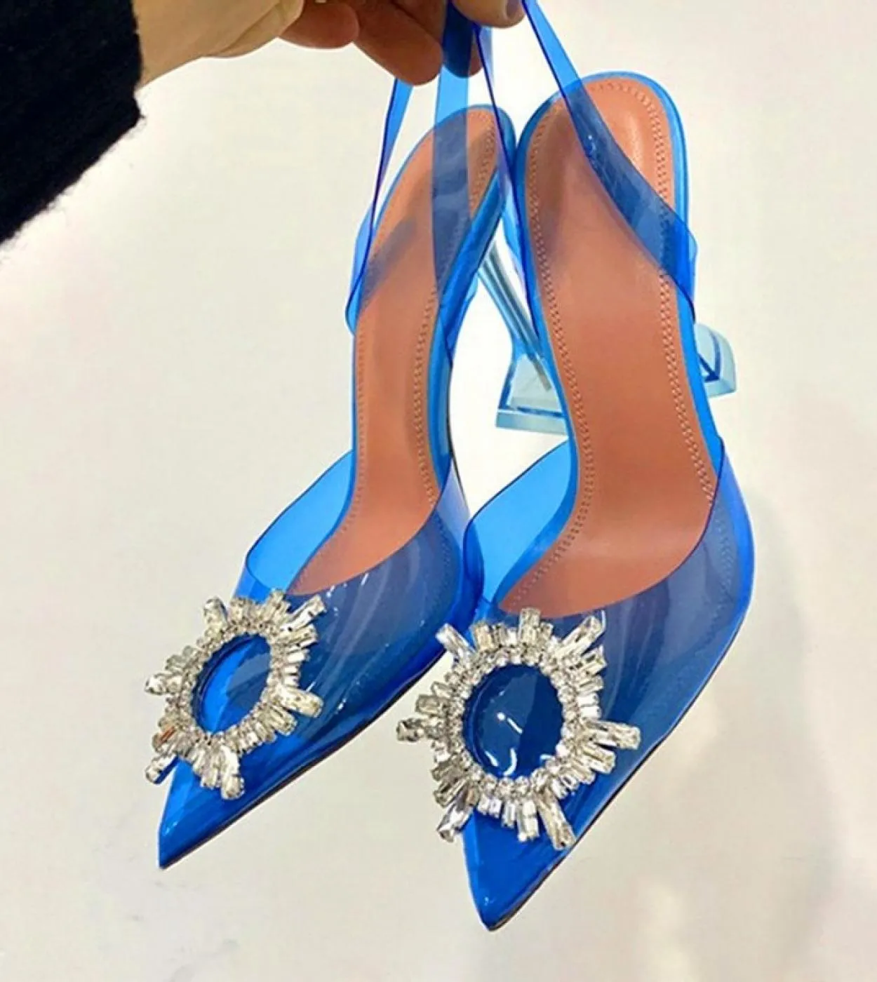 Europe And The United States New One Word Belt  High Heels Shallow Red High Heels Sandals Stilettos Rhinestone High Heel