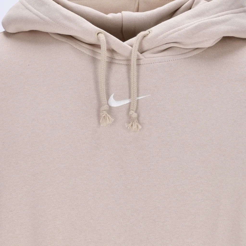 felpa cappuccio donna essential collection fleece hoodie SANDDRIFT/WHITE