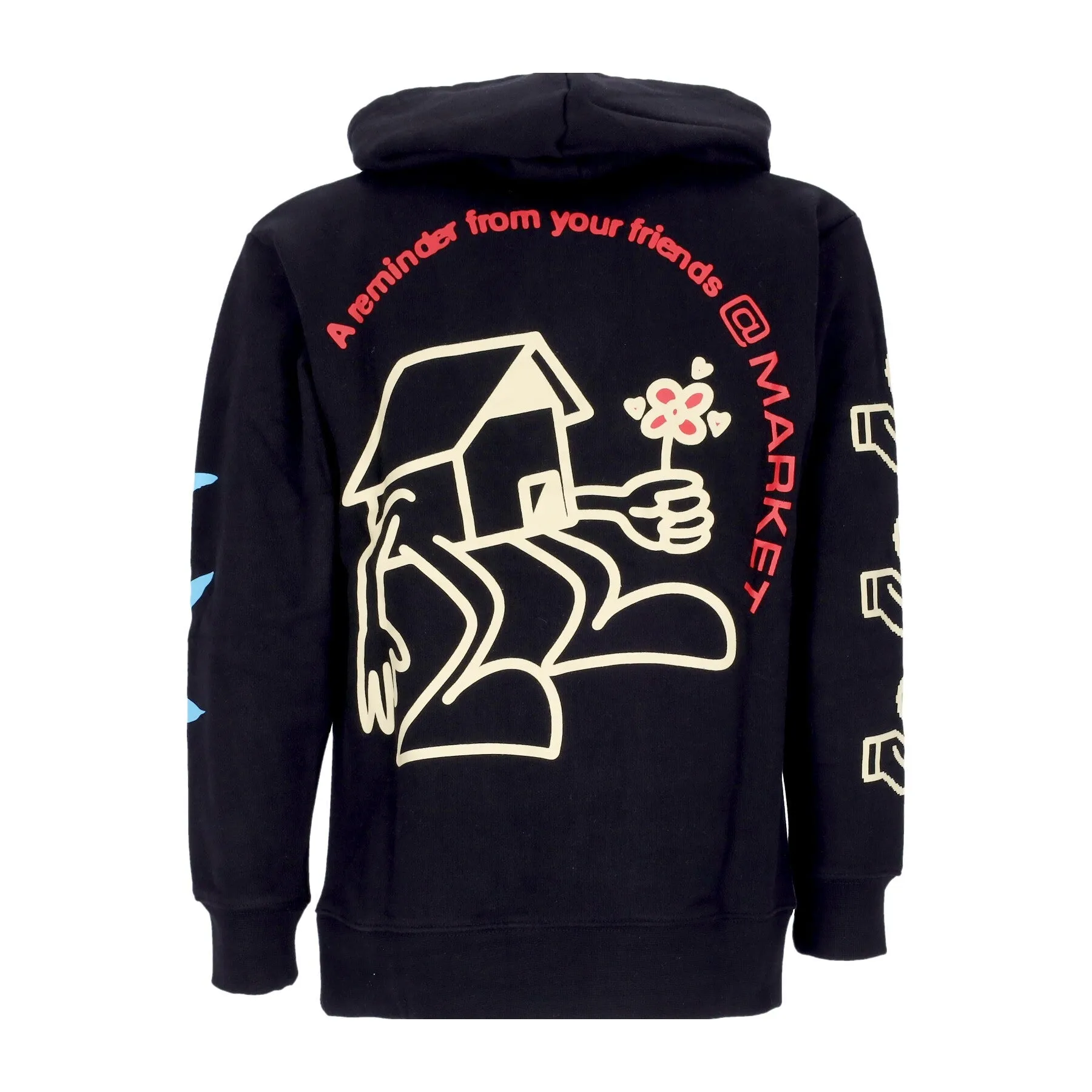 Felpa Cappuccio Uomo Peace And Power Hoodie Black