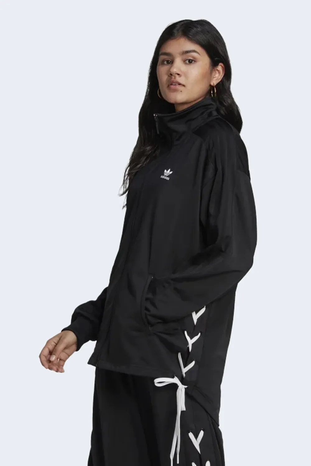 Felpa senza cappuccio Adidas laced tracktop Nero