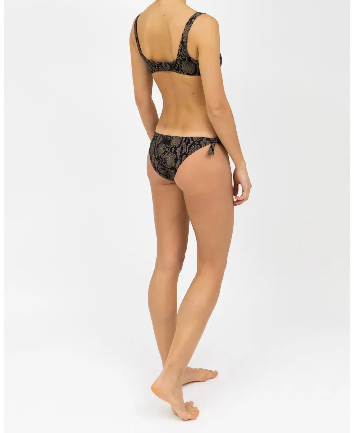 Fisico - Bikini Triangolo Stampa Animalier Donna Cacao/Nero