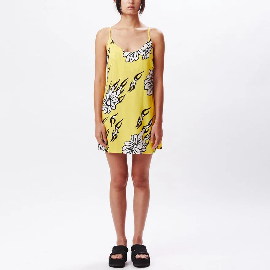 FLAMIN' FLOWERS DRESS - CYBER YELLOW