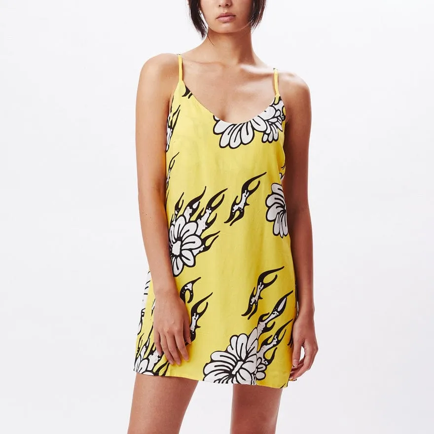 FLAMIN' FLOWERS DRESS - CYBER YELLOW