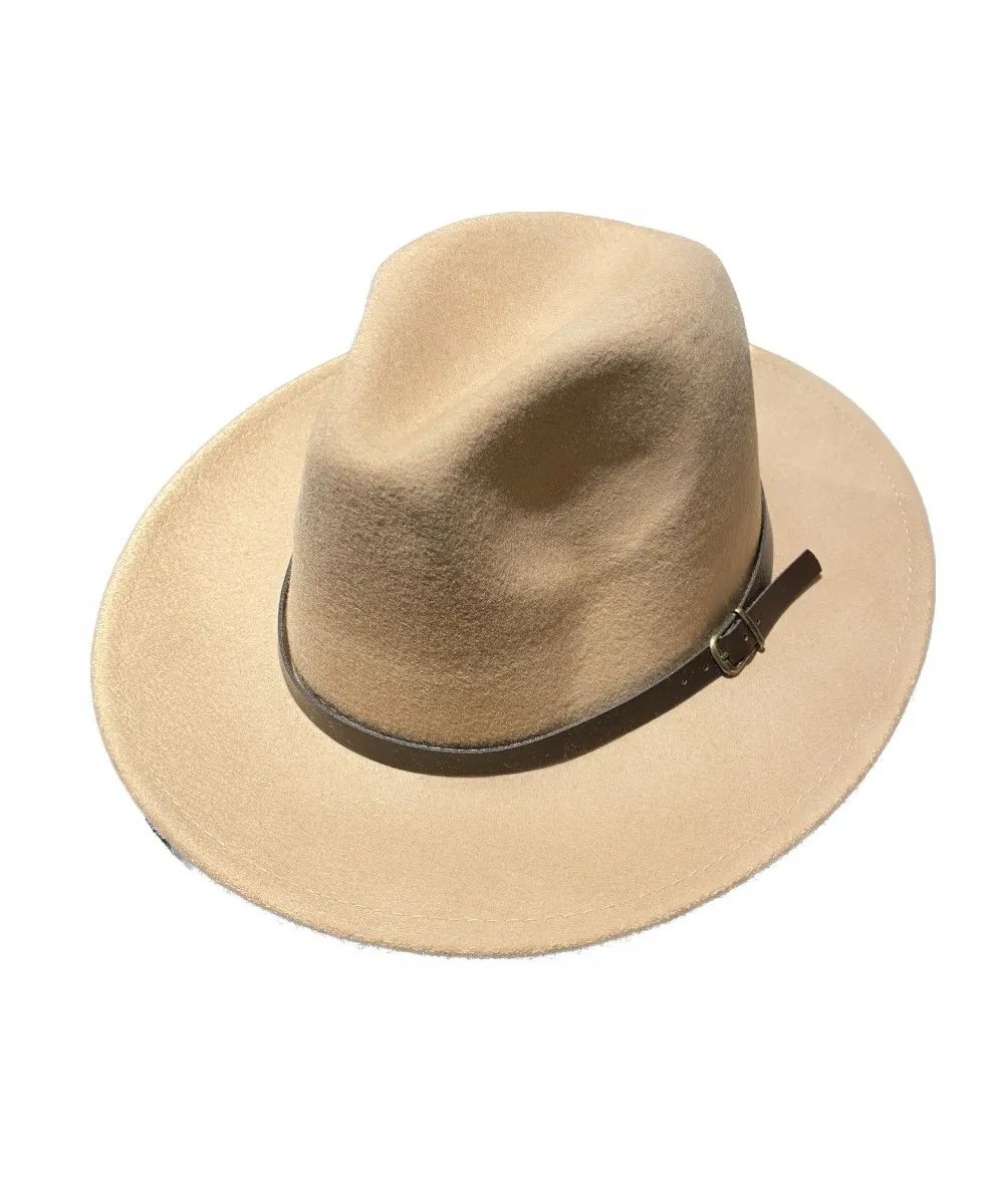 Galise cappello fedora  regolabile, cinturino marrone, biscotto