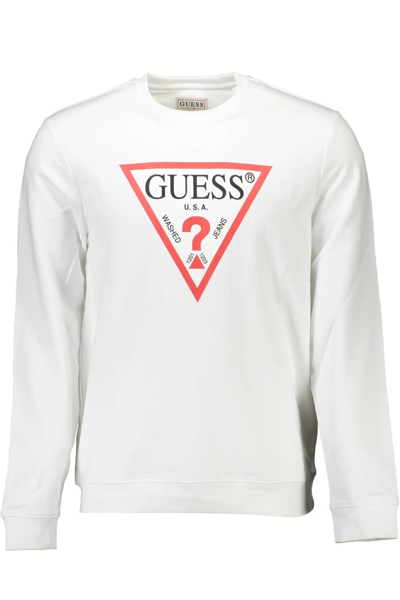 GUESS JEANS FELPA SENZA ZIP UOMO BIANCO