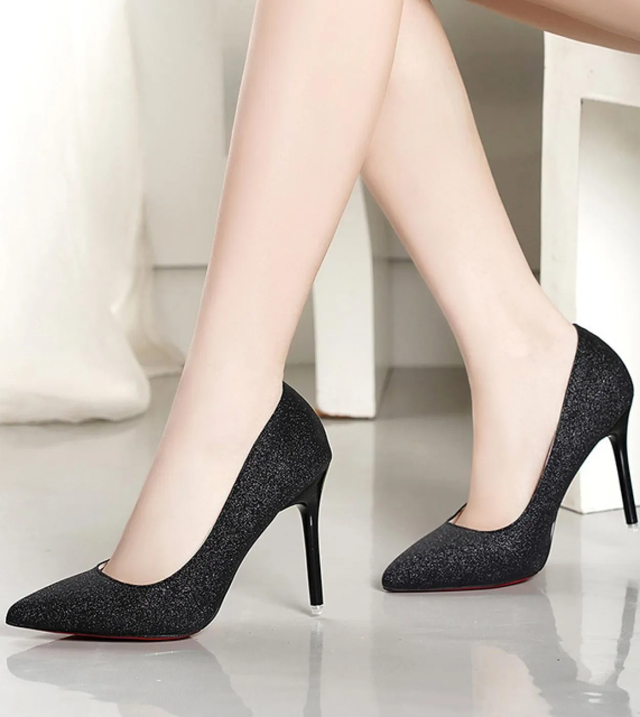 Heels Elegant Shoes Woman 2022 Red Heels Wedding Shoes Bride Stiletto Black Heels Office Shoes Women Scarpe Donna Tacco