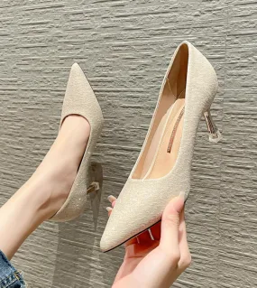 Highheel Wedding Shoes Womens Stiletto Heels New Fashion Temperament Allmatch Party Single Shoes Zapatillas Mujer  Wome