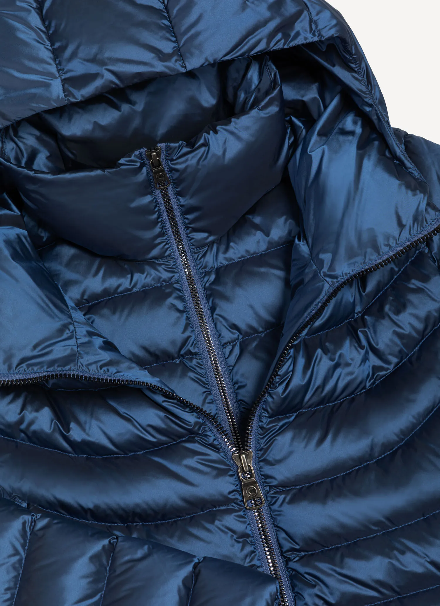 Long down jacket with inner vest