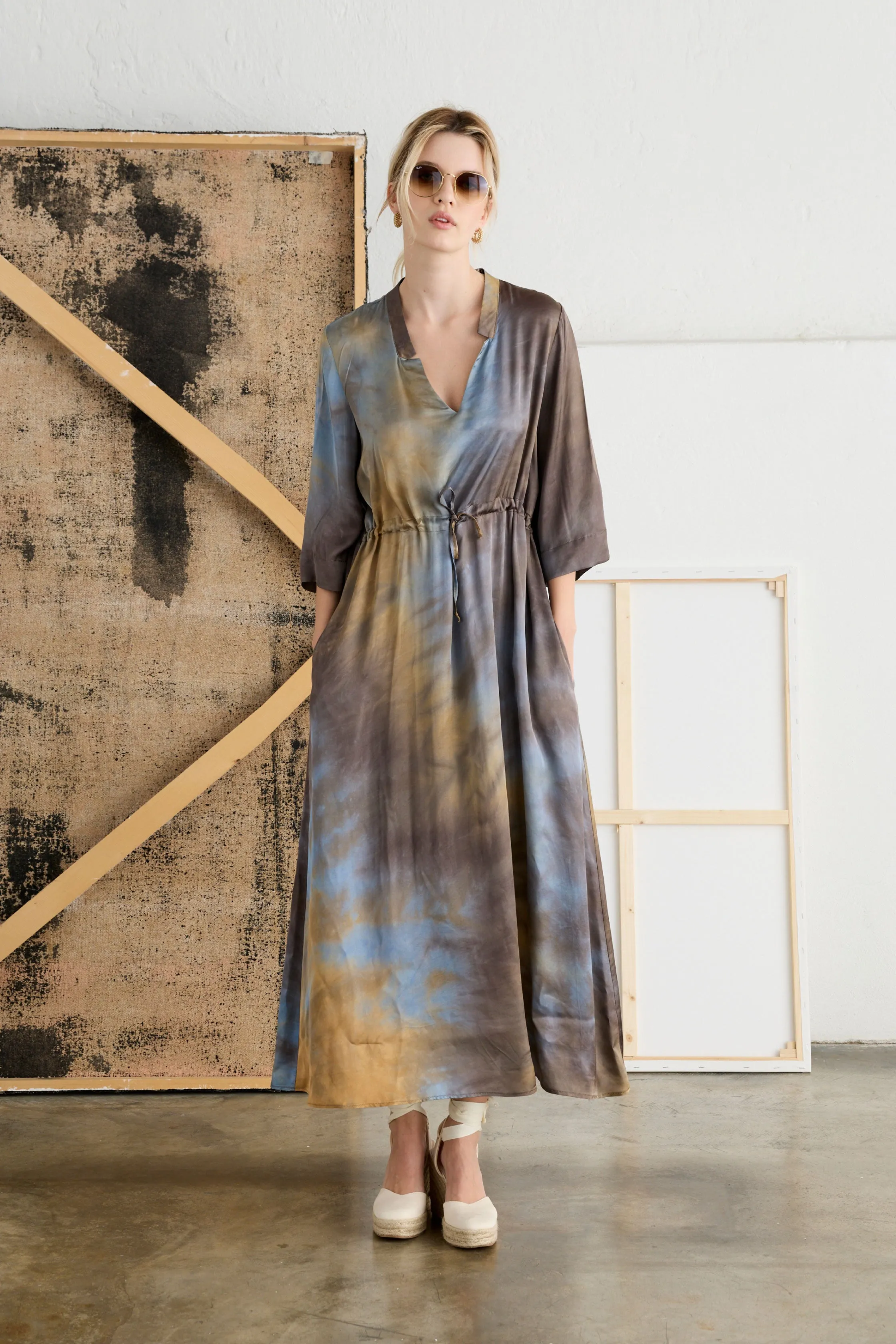 Long Viscose Hand-Dyed Dress 12P0 8099