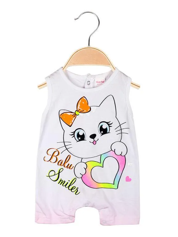 Mono Star Barboteuse bébé fille courte sans manches