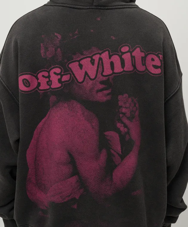 Off-White Felpa con cappuccio Bacco grigia OMBB085F24FLE00E