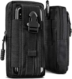 ONEFLOW Custodia di sopravvivenza compatibile con Samsung Galaxy J6 Plus – Custodia in nylon con moschettone, borsa tattica EDC 