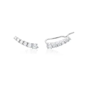 Orecchini Mabina ear cuff in argento e zirconi