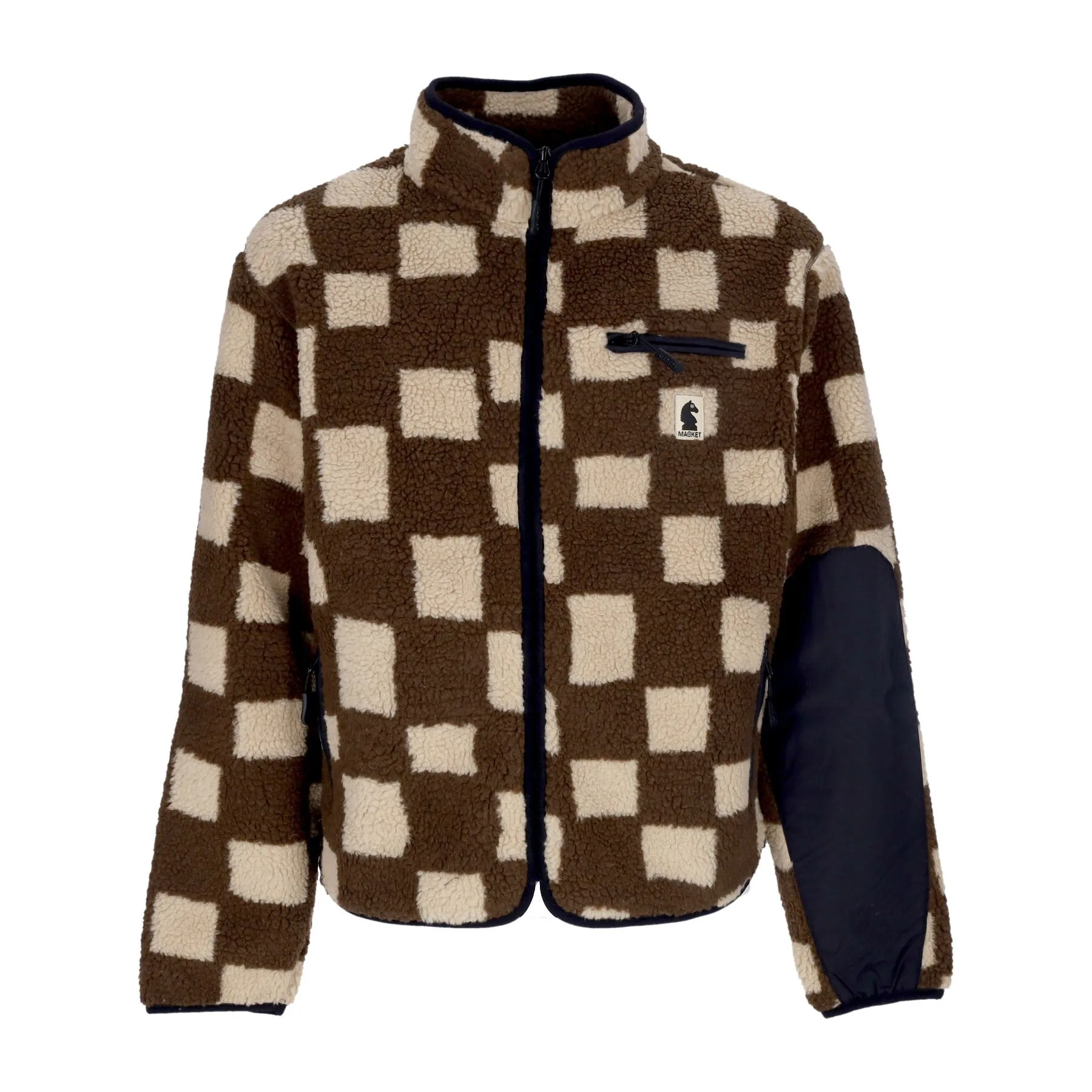 Orsetto Uomo Chess Club Jacquard Sherpa Jacket Brown