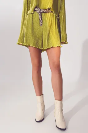 Pantaloncini plissettati in verde