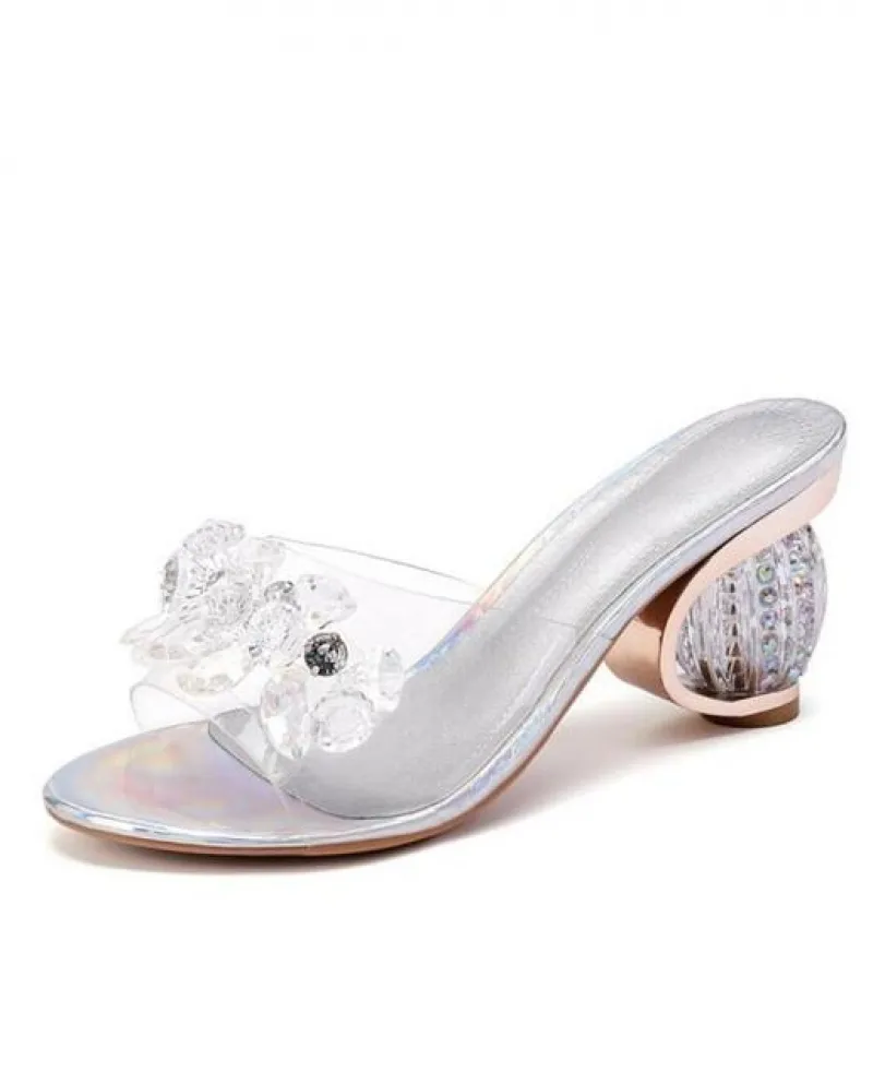 Sandali da donna Crystal Transparent Jelly Shoes Summer Woman Open Toe St