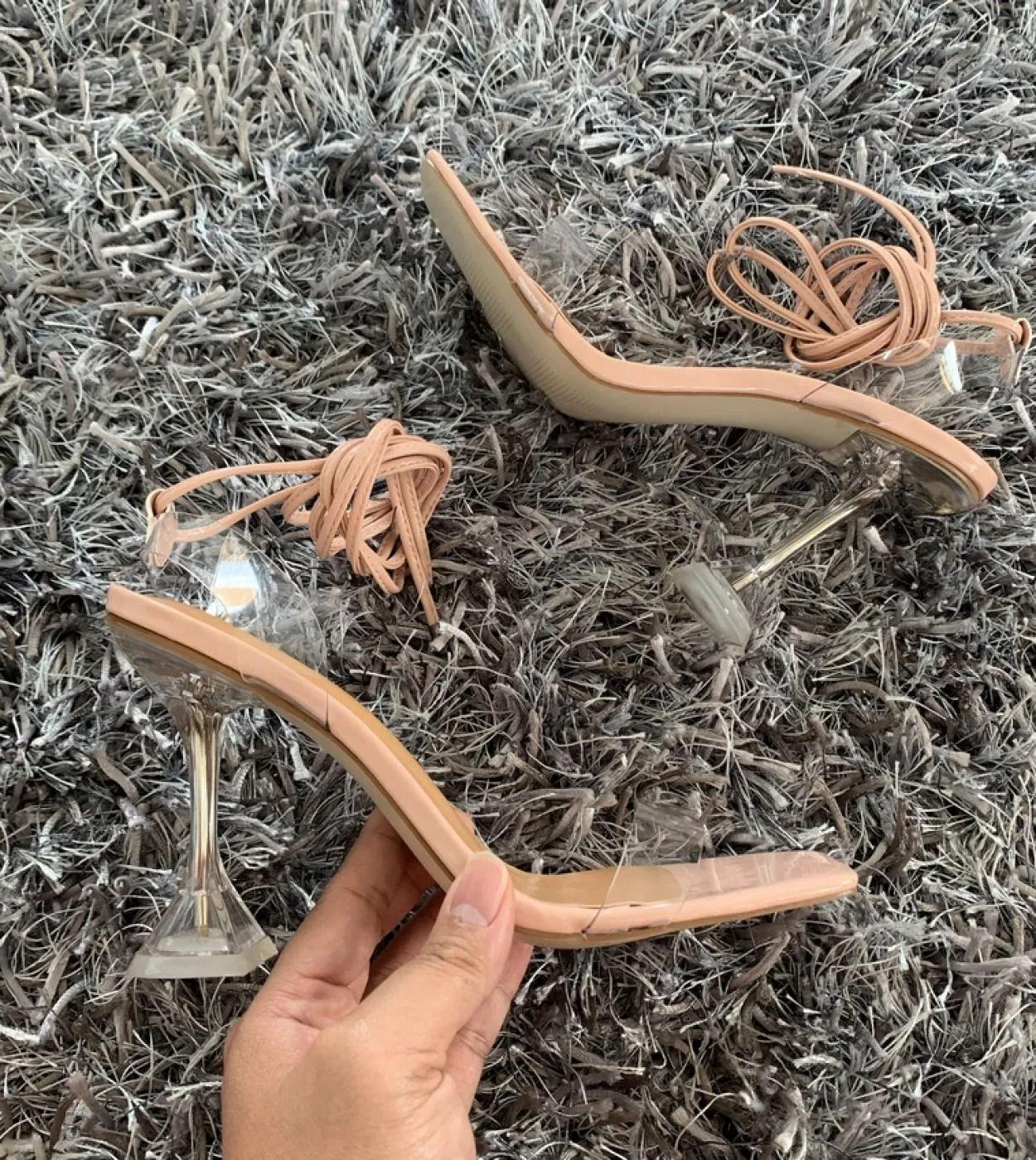 Summer Pvc Transparent Ankle Cross Strap High Heels Shoes Women Sandals Peep Toe  Party Female Ladies Shoes Woman Sandal