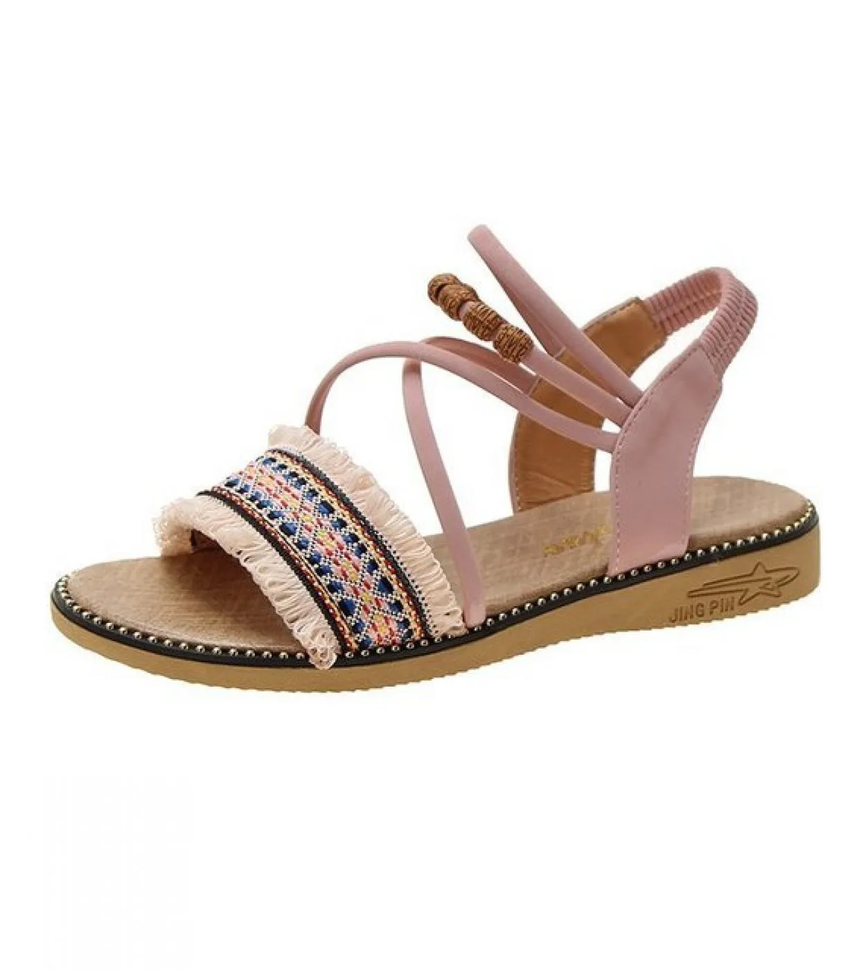 Summer Women Bohemian Style Sandals Slides Heels Slip On Shoes Wedges Chaussure Femme Casual Girls Flat Platform  Women