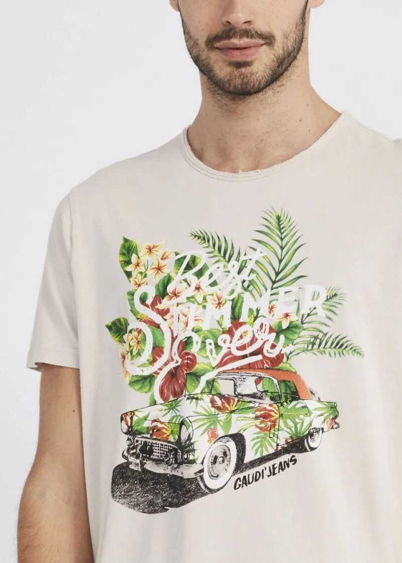 T-shirt con stampa Cadillac