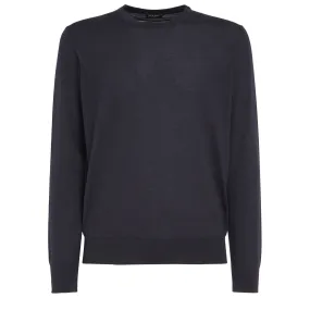 ZEGNA  Maglia in cashmere e seta blu